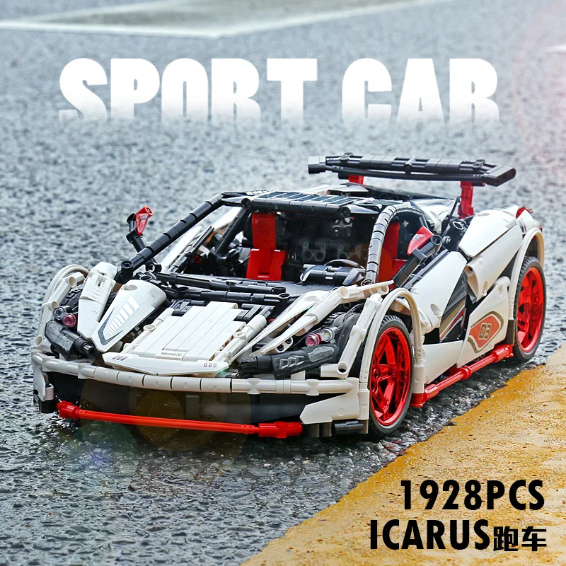 

13067 1932Pcs Remote Control High-Tech White Racing Car MOC-3918 Veneno Roadster Building Blocks Bricks Assembled DIY Gift