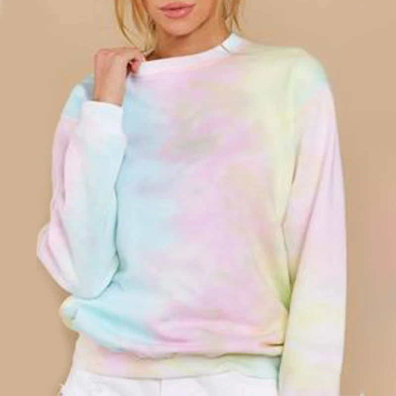 Вареный с о образным вырезом длинным рукавом женские свитшоты летняя модная