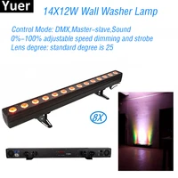 8pcslot free shopping led stage effect lights 14x12w rgbwa uv 6in1 wall wash light music party lamps dj disco stage light