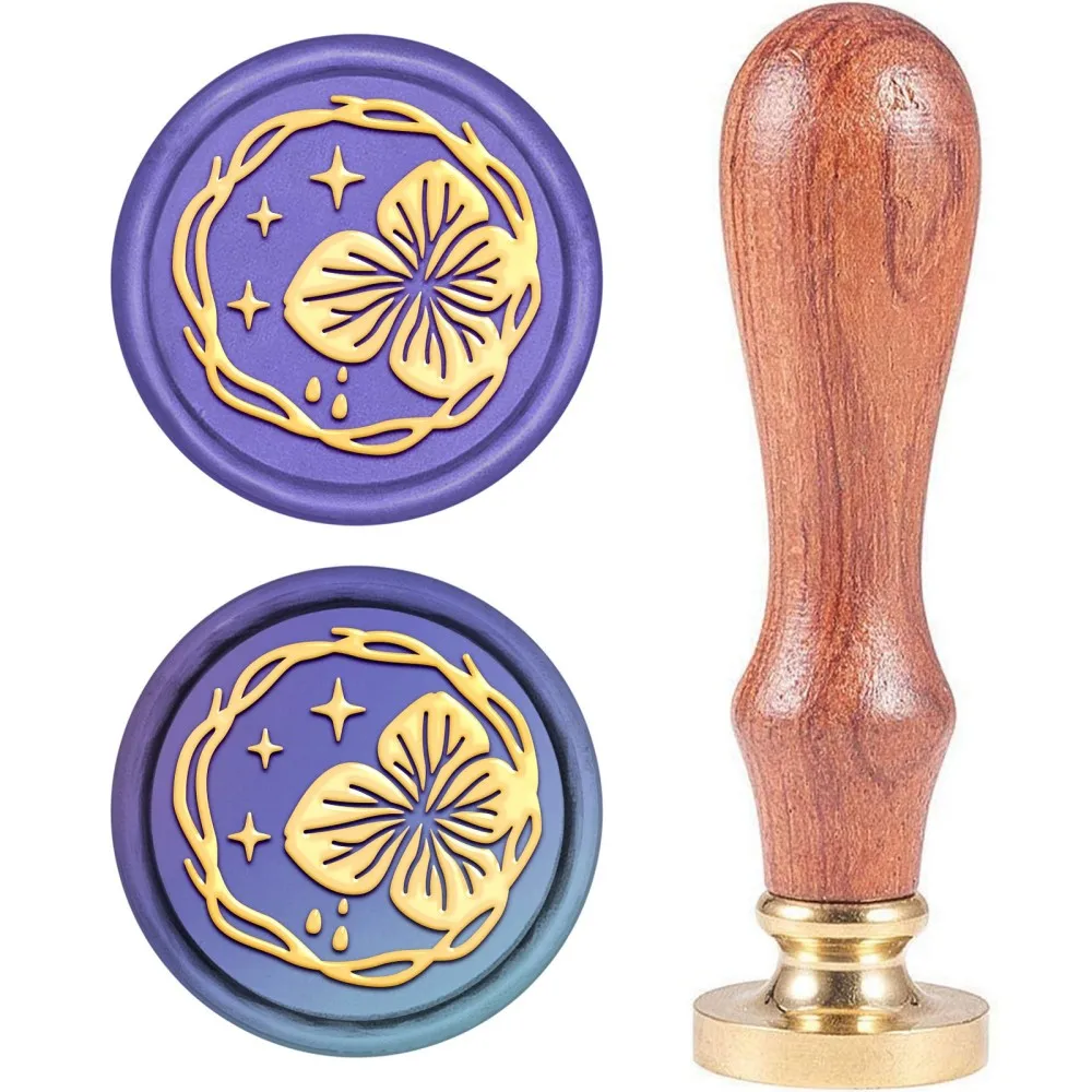 

1PC Wax Seal Brass Stamp Head for Wax Seal Stamp Flower Pattern 83x22mm