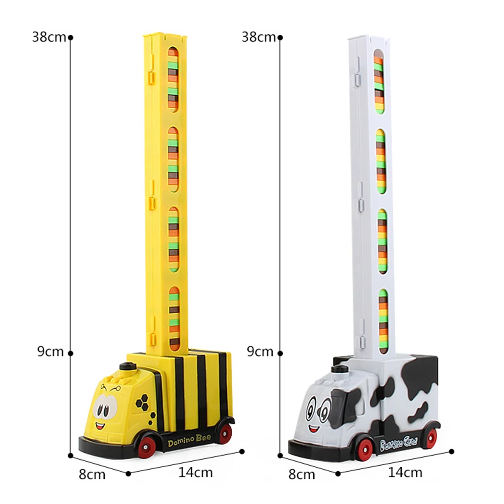 

Domino Train DIY Automatic Laying Domino Brick Electric Car with Light Sound Children Building Block Game Educational Toy