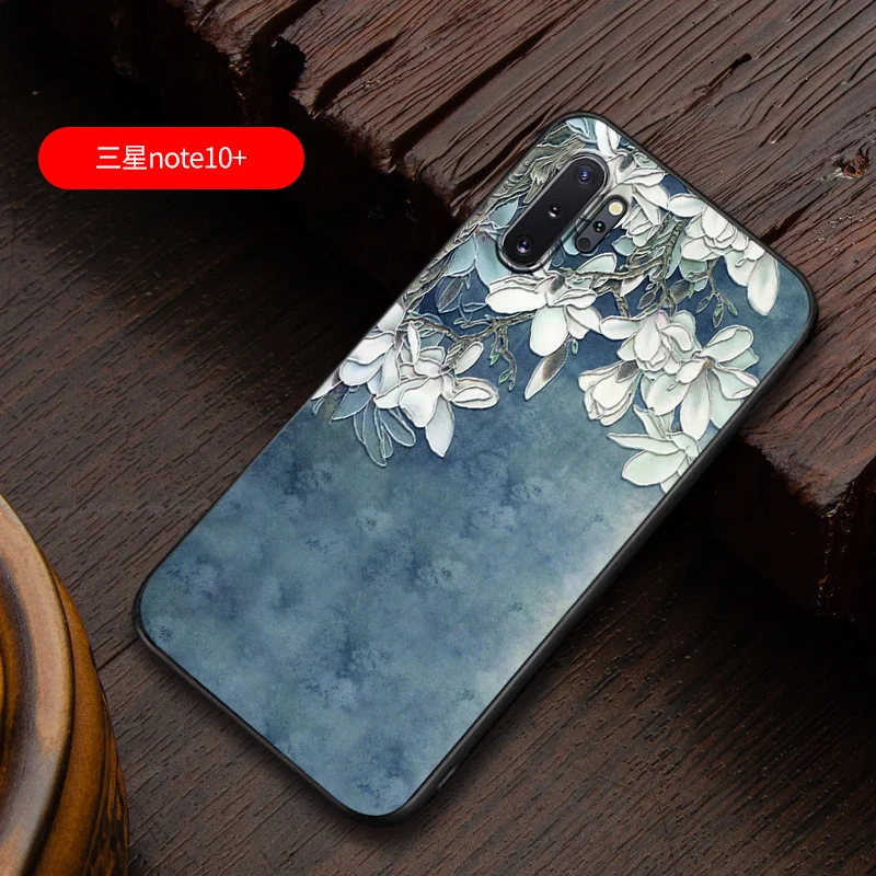 Рельефный Винтажный чехол в японском и восточном стиле для Samsung Note 10 Plus note10 + с