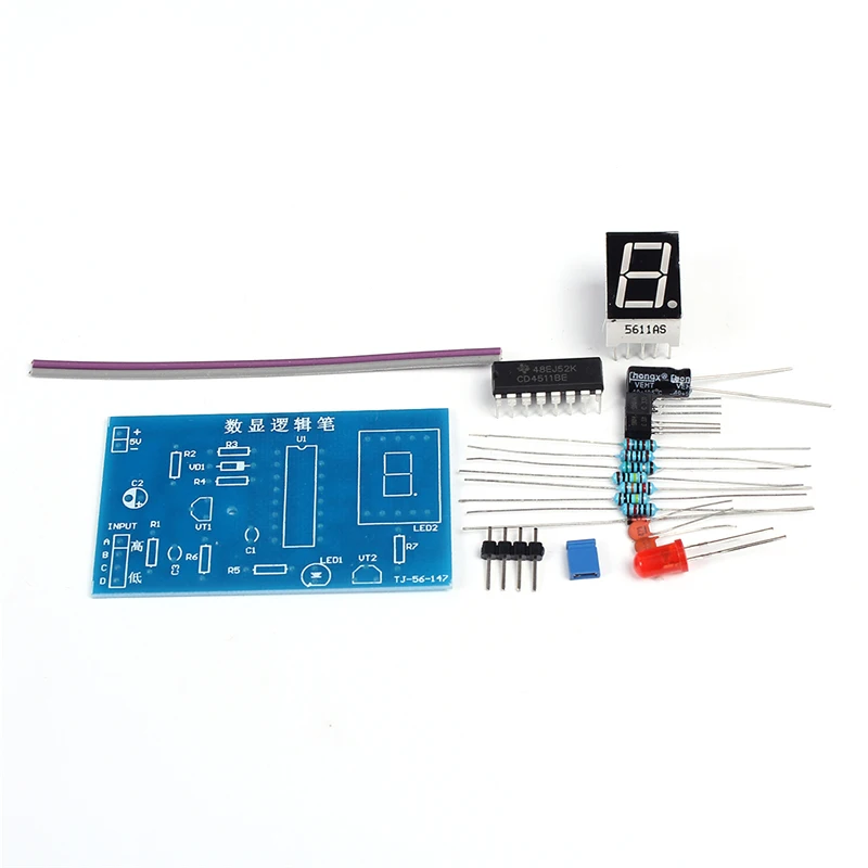 DIY Kit CD4511BE цифровой светодиодный метр тестер Logic Pen Комплект для Сенсор усилитель DC