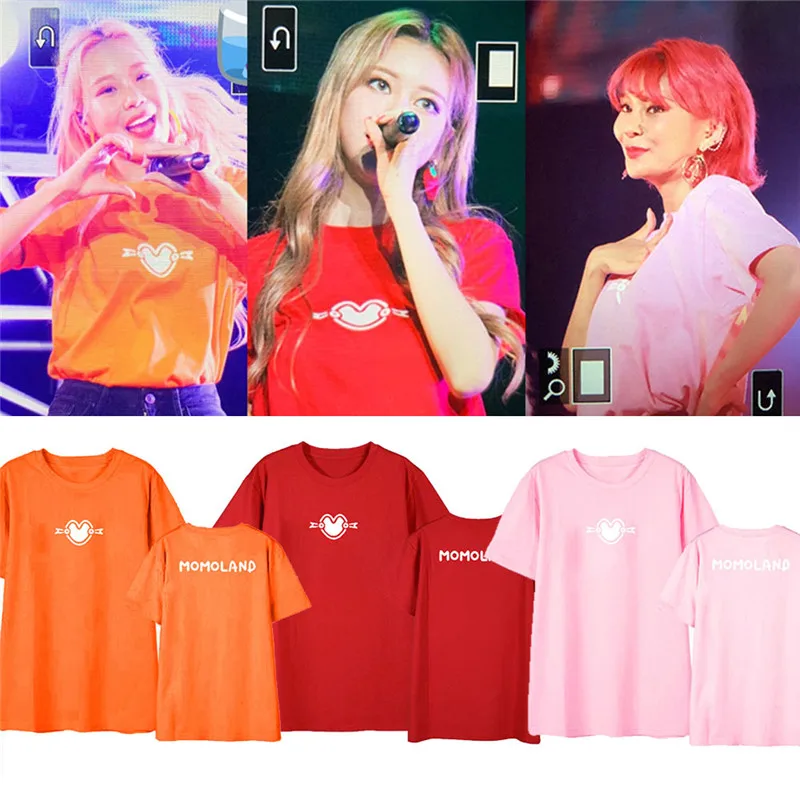 Kpop MOMOLAND Чири альбом рубашки хип хоп Повседневная Свободная одежда футболка Топы с короткими рукавами футболка DX1237