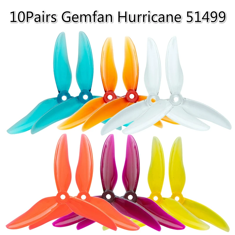 Gemfan ураган 51499 5.1X4.99X3 с 3 мя лезвиями PC Пропеллер для RC FPV Racing Фристайл 5 дюймов дроны