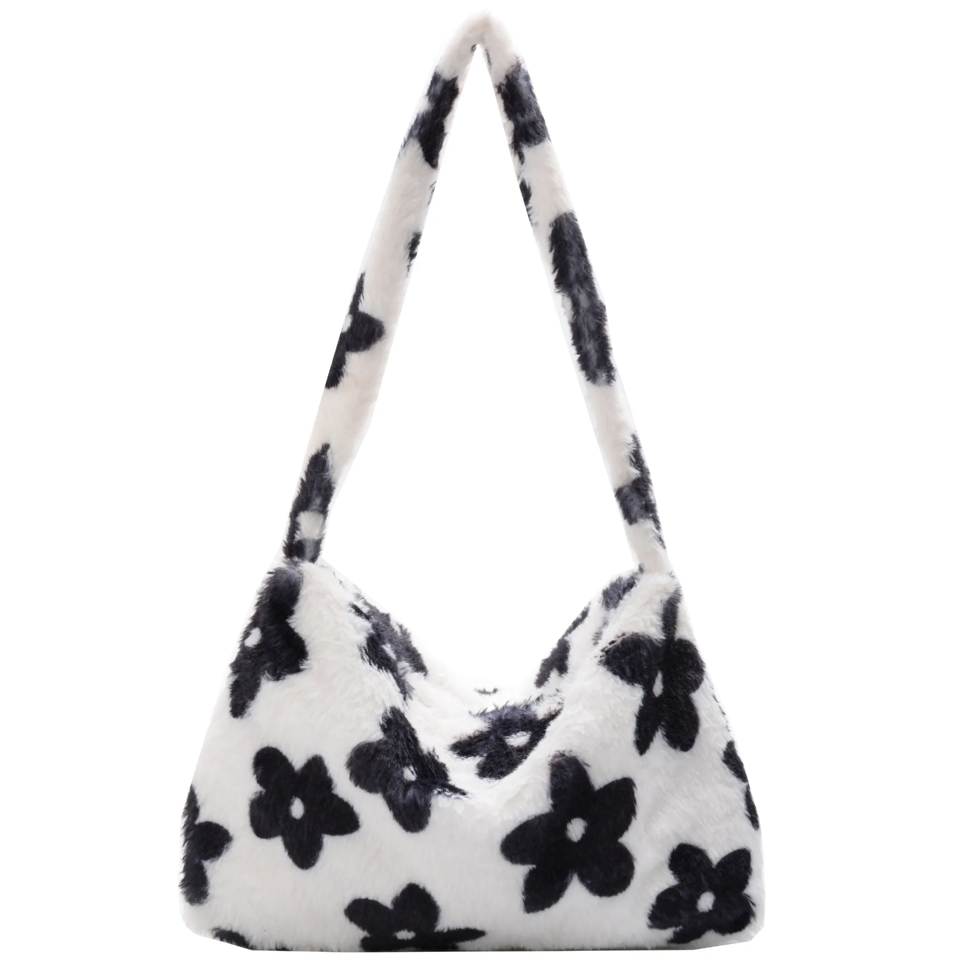 2021 Модные женские плюшевые сумки через плечо с цветочным узором элегантные под