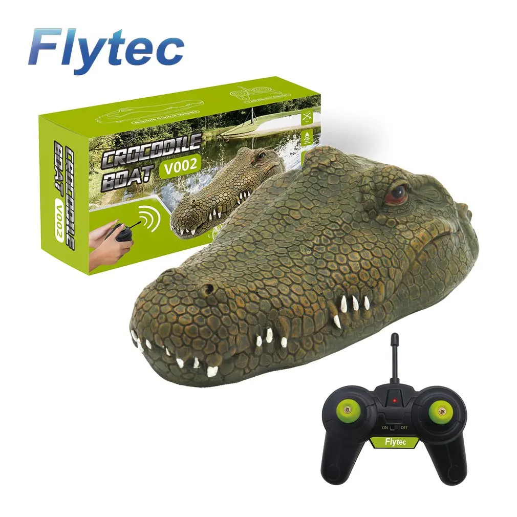Flytec RC Поддельный Крокодил дистанционное управление гоночная лодка розыгрыш на Хэллоуин производитель забавная Новинка моделирование электрическая Водонепроницаемая игрушка