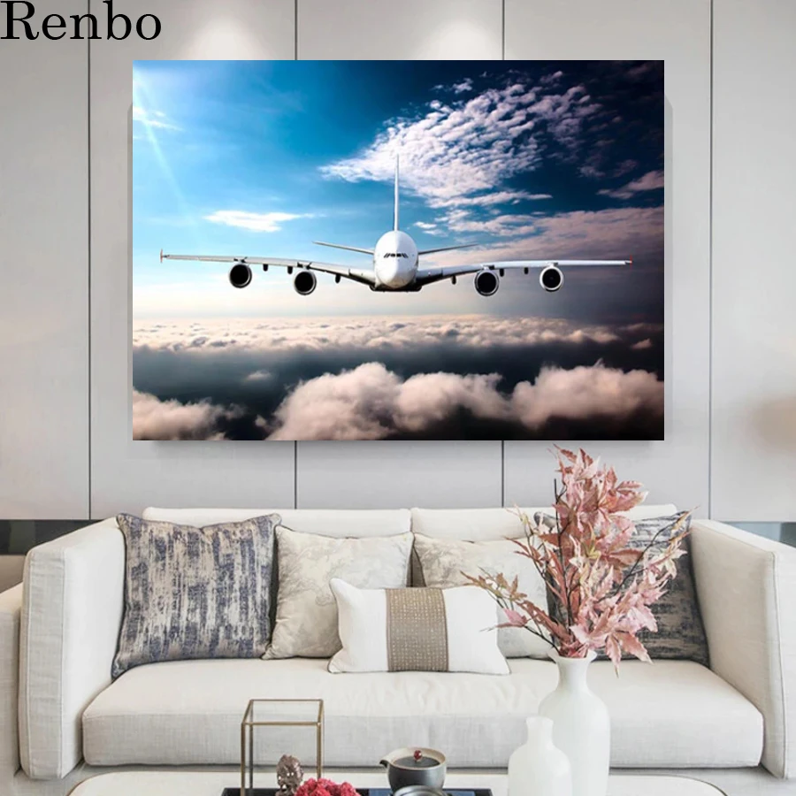 

5d diy Diamond Painting Full Drill square round Aircraft Landscape Diamond Embroidery 3d puzzle picture Cross Stitch Kit Decor