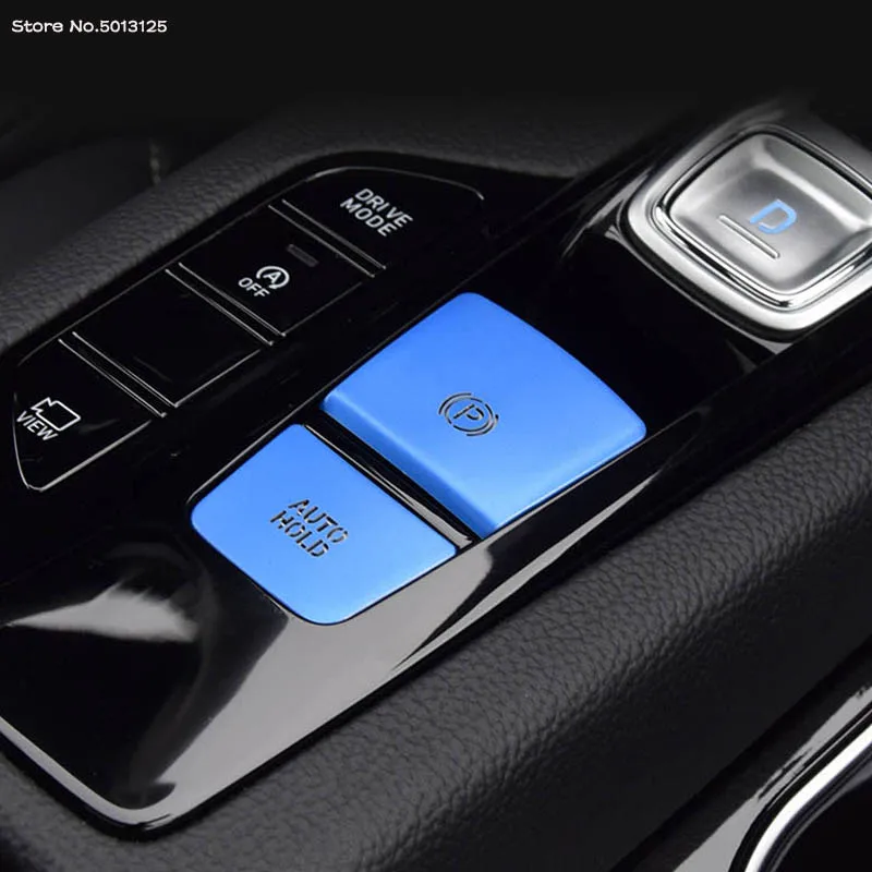 

Car button Cover Electronic handbrake Sequins Interior patch Modification For Hyundai Santa Fe 2019 2020 2021 Car Accessories