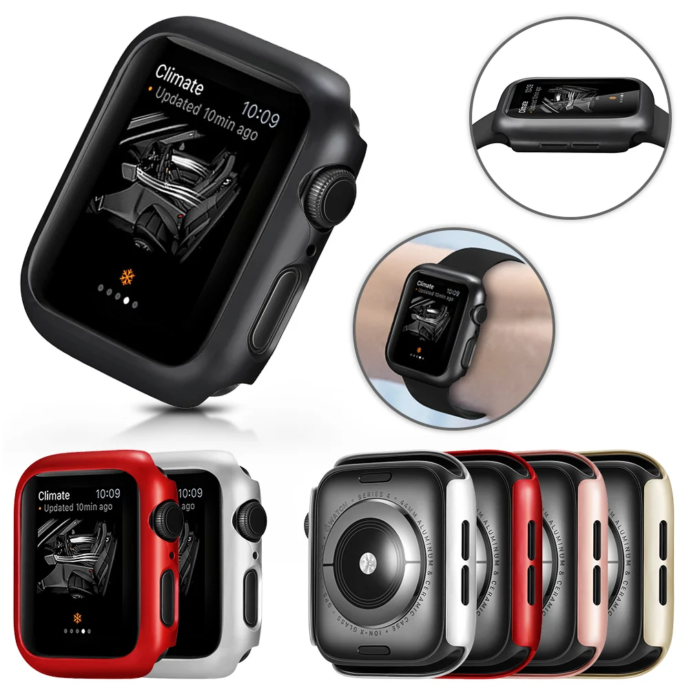 Легкий защитный чехол для Apple Watch SE Series 6 5 4 3 2 тонкий бампер iWatch 40 мм 44 38/42
