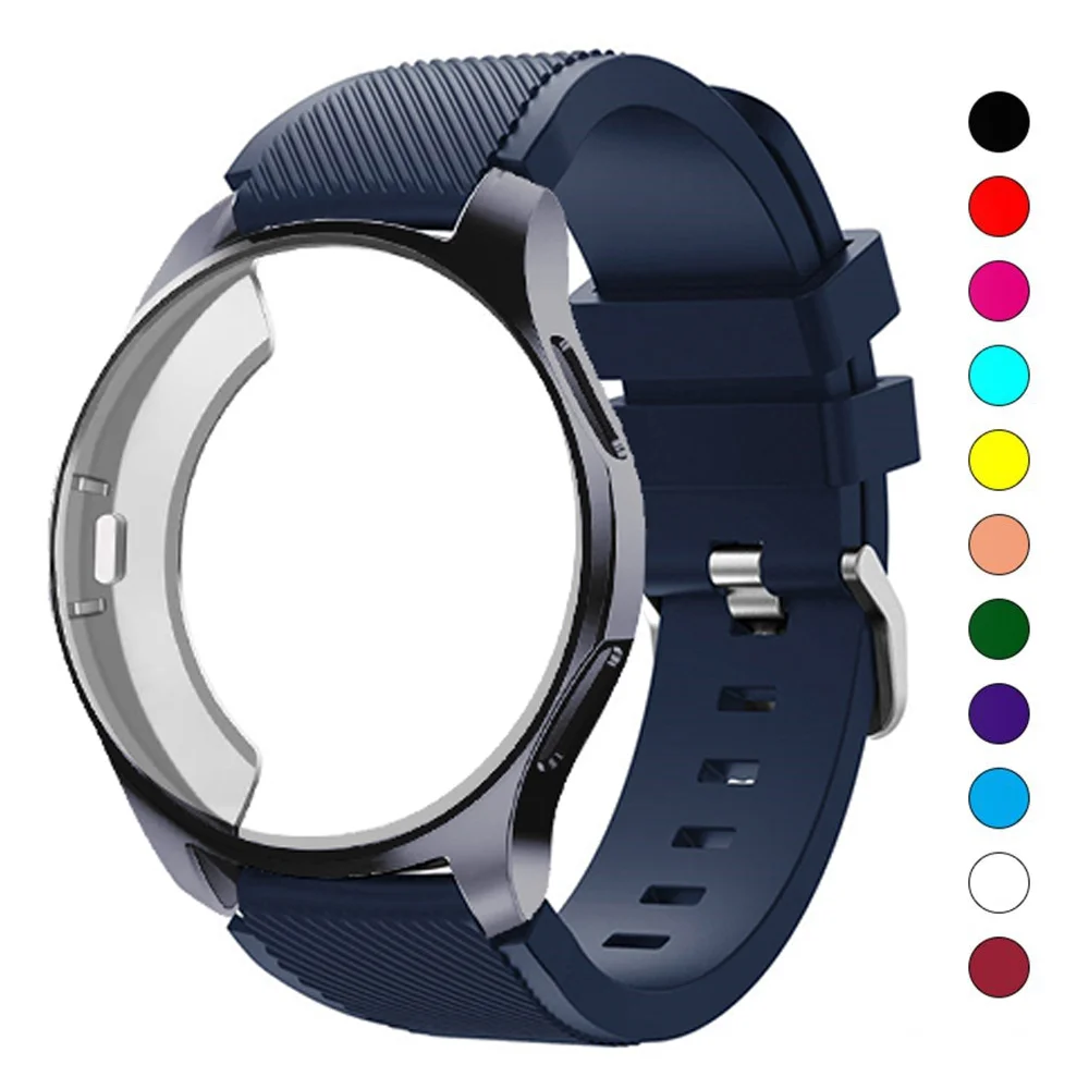 

Чехол и ремешок для Samsung Galaxy watch Gear S3 Frontier 46 мм 42 мм, силиконовый спортивный браслет для наручных часов с защитным чехлом для Galaxy watch 42 мм 46 мм