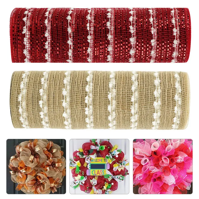 

26cm*10 yardsYards Christmas Decoration Mesh, Flower Packing Net, Bow Gauze Net Party DIY Decorations Holiday Festival Supplies