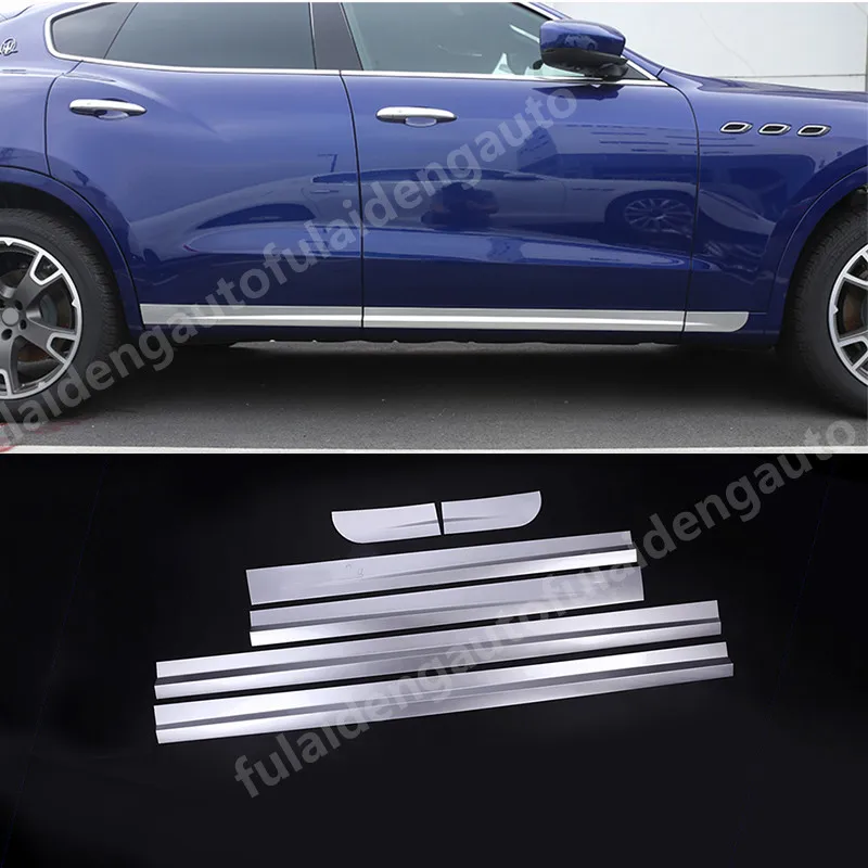 

6 шт., хромированные боковые юбки для бампера Maserati Levante 2016-2019