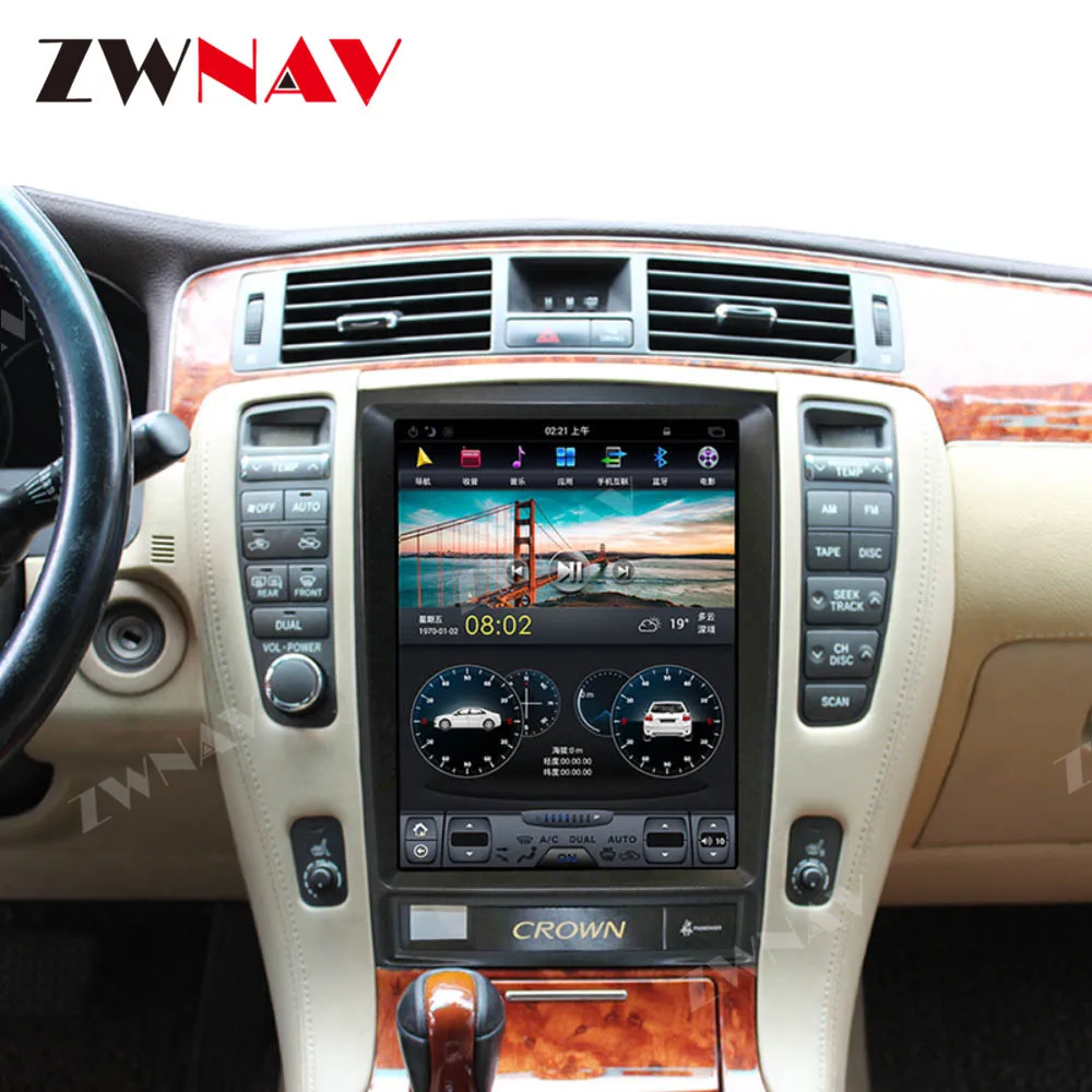 Вертикальный экран 10,4 ''Tesla стиль Android 9,0 автомобильный dvd плеер с gps-навигатором для Toyota crown 2005-2009 стерео Мультимедиа Радио BT ips