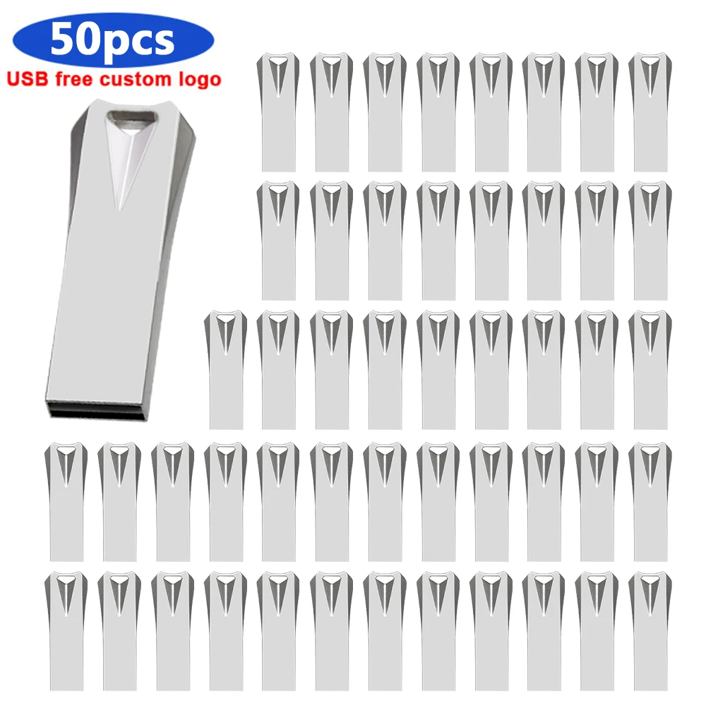 

bulk 50pcs free logo USB2.0 flash drive 64gb pen drive 32gb 16gb metal memory memoria cel usb stick 8gb 4gb gift pendrive u disk