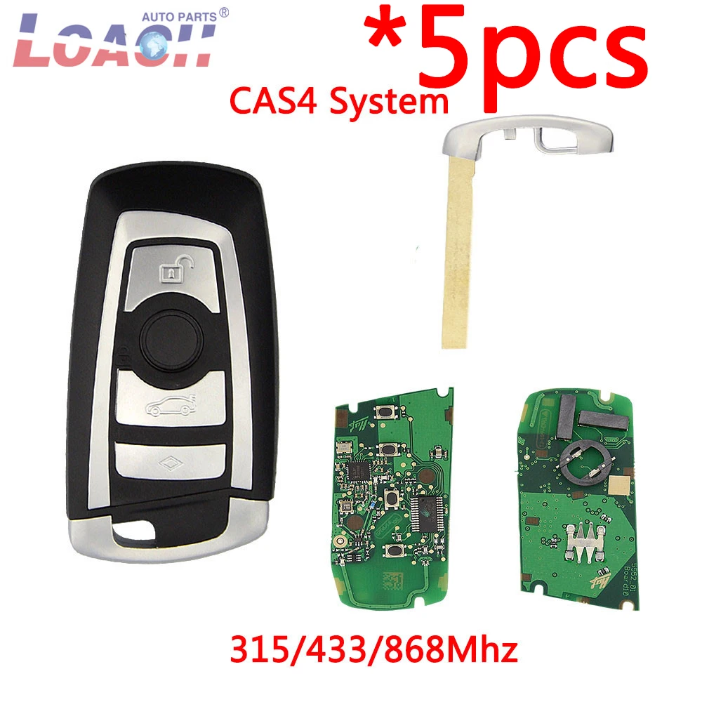 Брелок для автомобильного ключа 5 шт./лот 4 кнопки BMW серии 7 F CAS4 необработанное