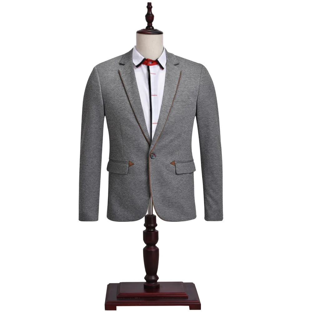 

2021 Autumn Spring Men's Blazer Coat Business Interview Formal Suits Waistcoat Single Button Long Sleeve Poecket Tops Workplace