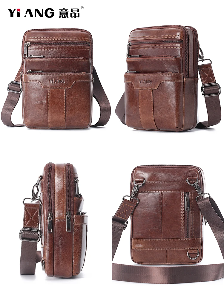 Мужская Наплечная Сумка винтажная сумка мессенджер из натуральной кожи Боковая