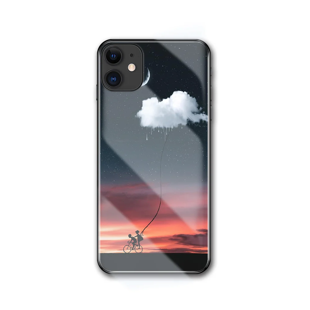 01922 FinderCase XS MAX чехол для закаленное стекло для iPhone Радуга закат Кошка Луна iPhone XR MAX 6 6 S 8 7 plus X - Цвет: 01922
