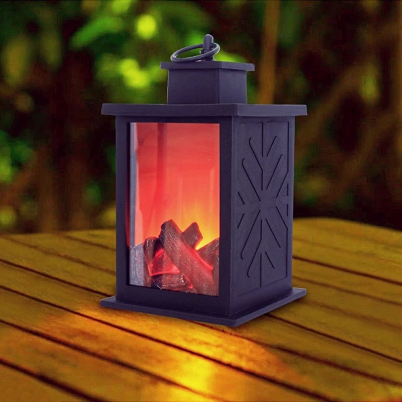 

Flameless Electronic Candlestick Simulated Charcoal with Flame LED Decorative Lamp Home Store Creative Pendant Battery Powered