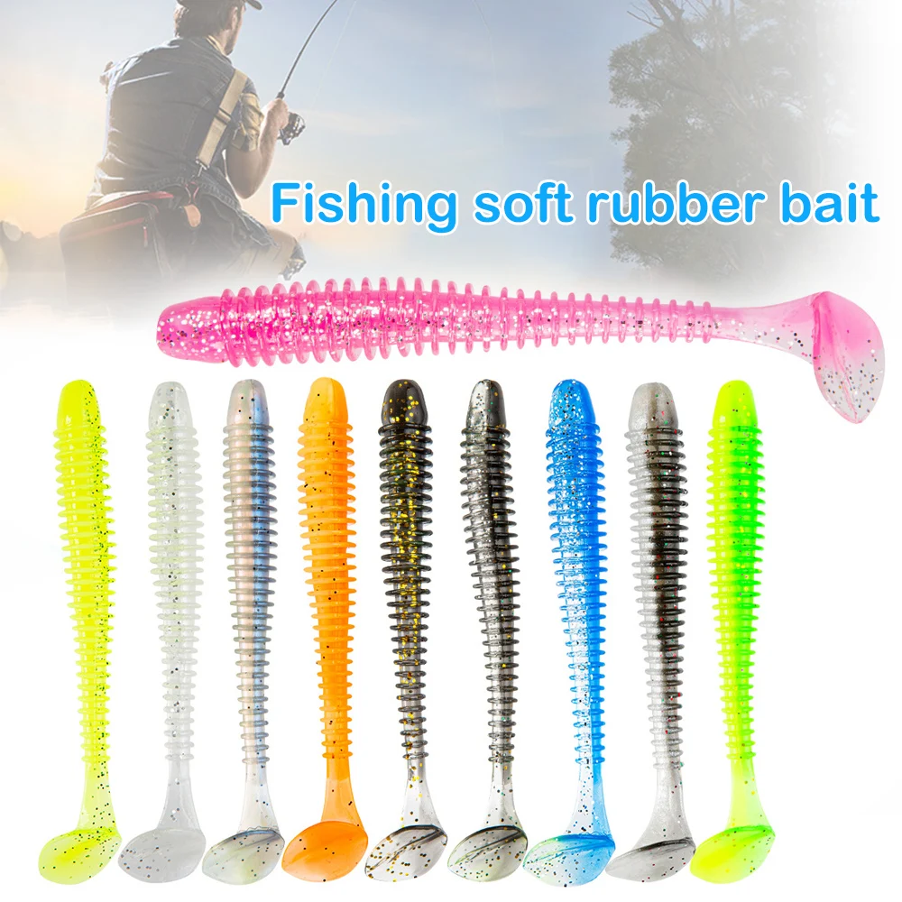 

10pcs 5cm 0.8g T Tail Shad Colorful Fishing Lure Soft Bait Winter Ice Fishing Bait Fishing Supplies