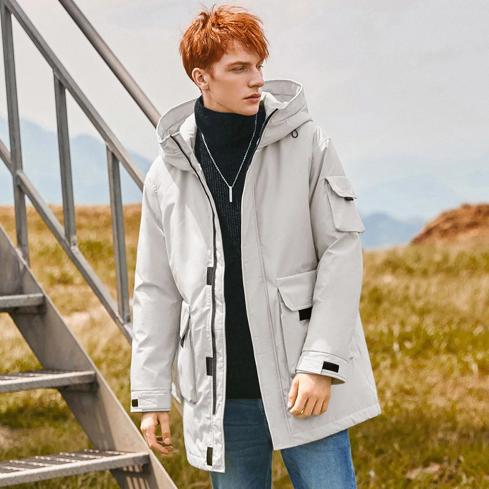 Pioneer Camp 2022 New Winter Men's Down Jacket Long 90% Duck Windproof Outdoor Coats for Men's Clothing Efficient WarmtAYR920561