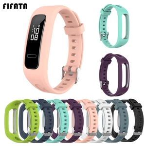 Мягкий силиконовый браслет FIFATA, наручный ремешок для Honor Band 4, версия для бега, умный ремешок для наручных часов Huawei Band 3E  4E