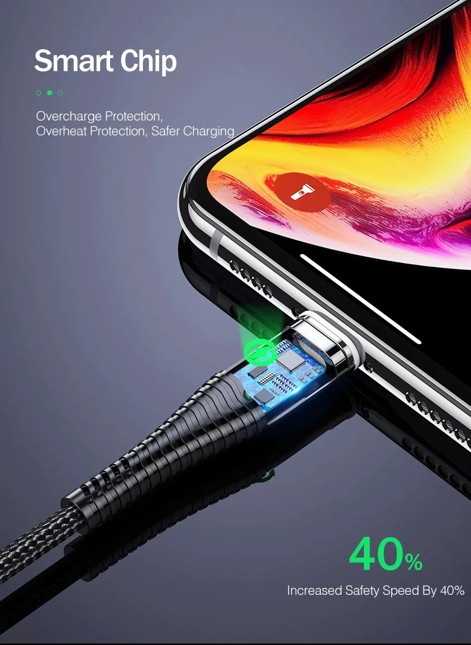 YKZ светодиодный магнитный кабель USB type C провод Microusb 3A кабель для быстрой зарядки для Apple телефона samsung huawei Магнитный шнур для передачи данных