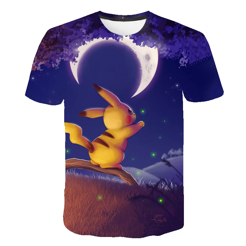

2021 Kids T-Shirt Anime Pikachu 3D Printed Short Sleeve Manga Costume Cool Funny Kawaii Cute Tshirts Harajuku Casual Tee Shirt