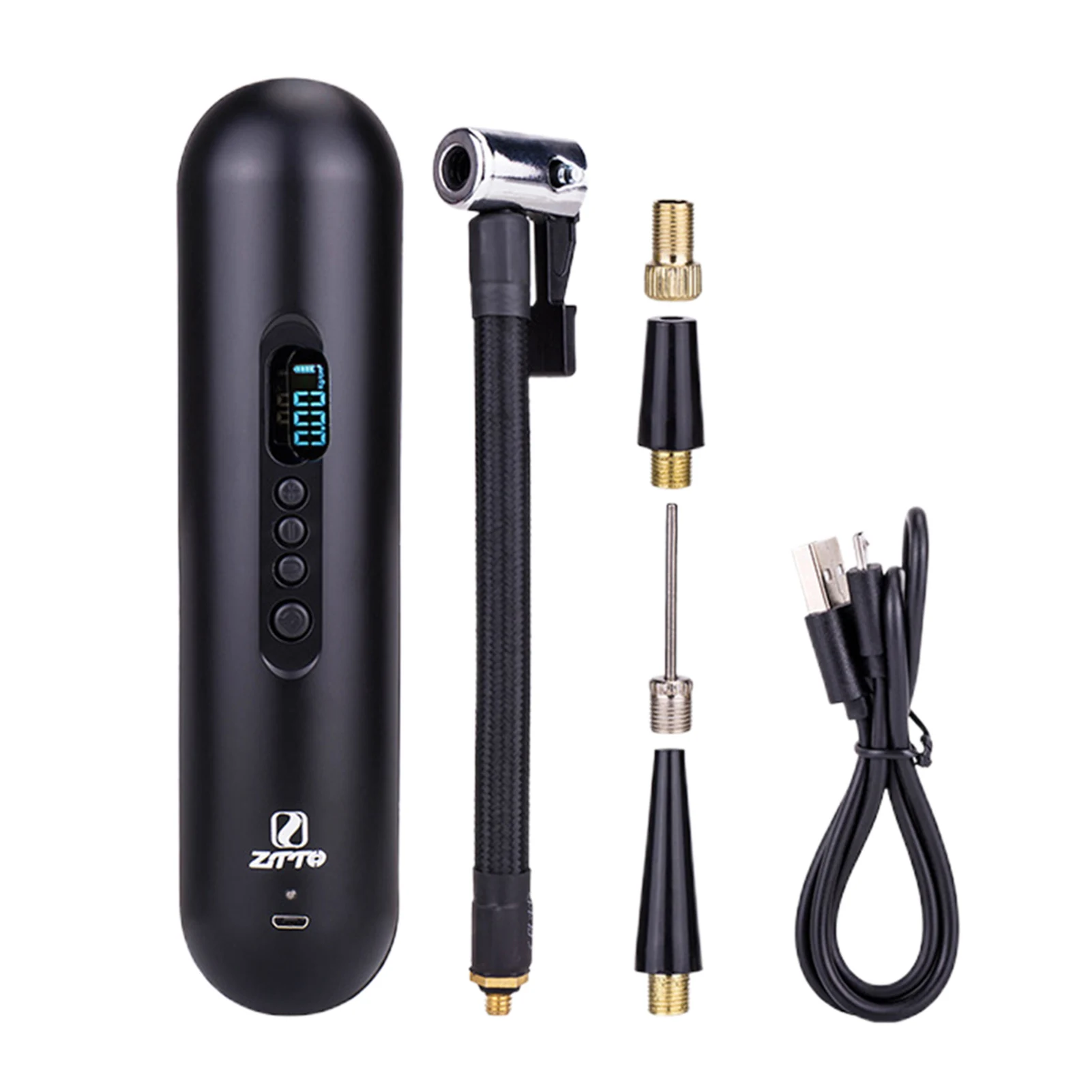 

Cycling Mini Bicycle Pump Aluminum Alloy Cycling Hand Air Pump Ball Tire Inflator MTB Mountain Road Bike Pump 2000mAh Accessory