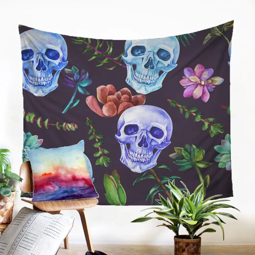 Большой Настенный Гобелен Fabic домашний текстиль страшный узор в виде черепа