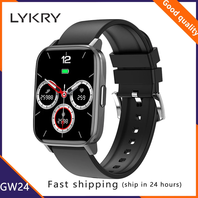 Женские и мужские Смарт-часы LYKRY GW24 с экраном 1 69 дюйма водонепроницаемые часы IP68