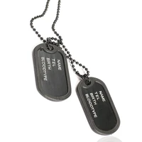 man dual plates pendant sweater necklace chain military army tag sec88