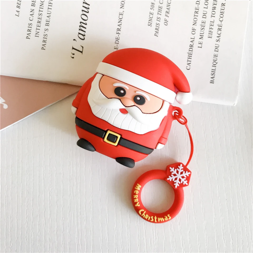 Christmas Soft Silicone Case For Apple AirPods 2/1 Earphone Protective Cover AirPod Air pods Charging Box | Электроника