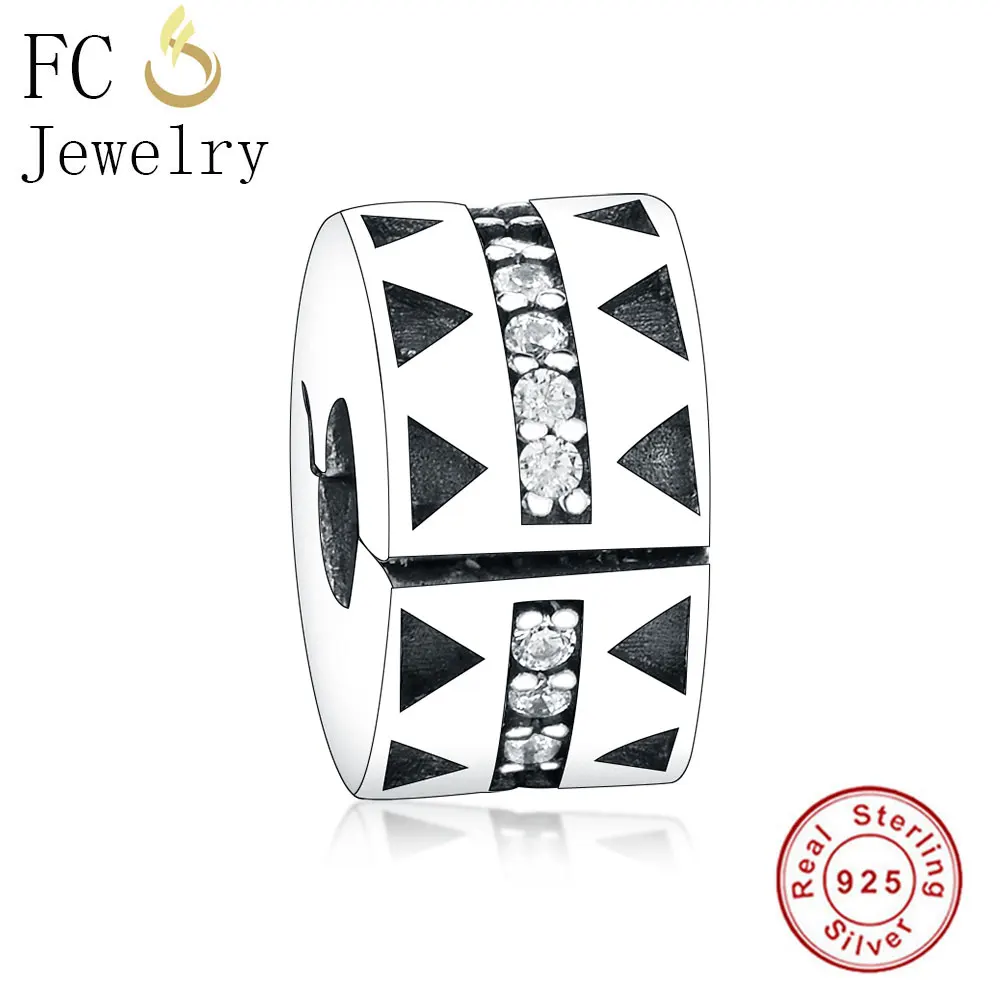 FC ювелирное изделие, браслет Pandora, 925 серебро, сердце, цветок, эмаль, цирконий, замок, фиксатор, бусина, рефлексион, Berloque - Цвет: FC1150