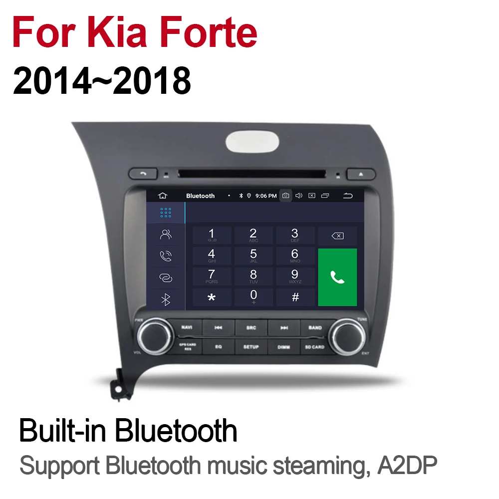 2 Din Автомобильный мультимедийный плеер Android 9 авто радио для Kia Forte 2014 ~ 2018 DVD GPS 8