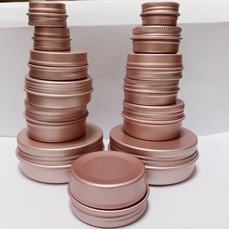 100x5 мл 10 мл 15 мл 30 мл 60 мл матовый розовое золото DIY алюминиевая банка мазь крафтовое производство свечей металлическая коробка для губ Косметика для бальзама макияж