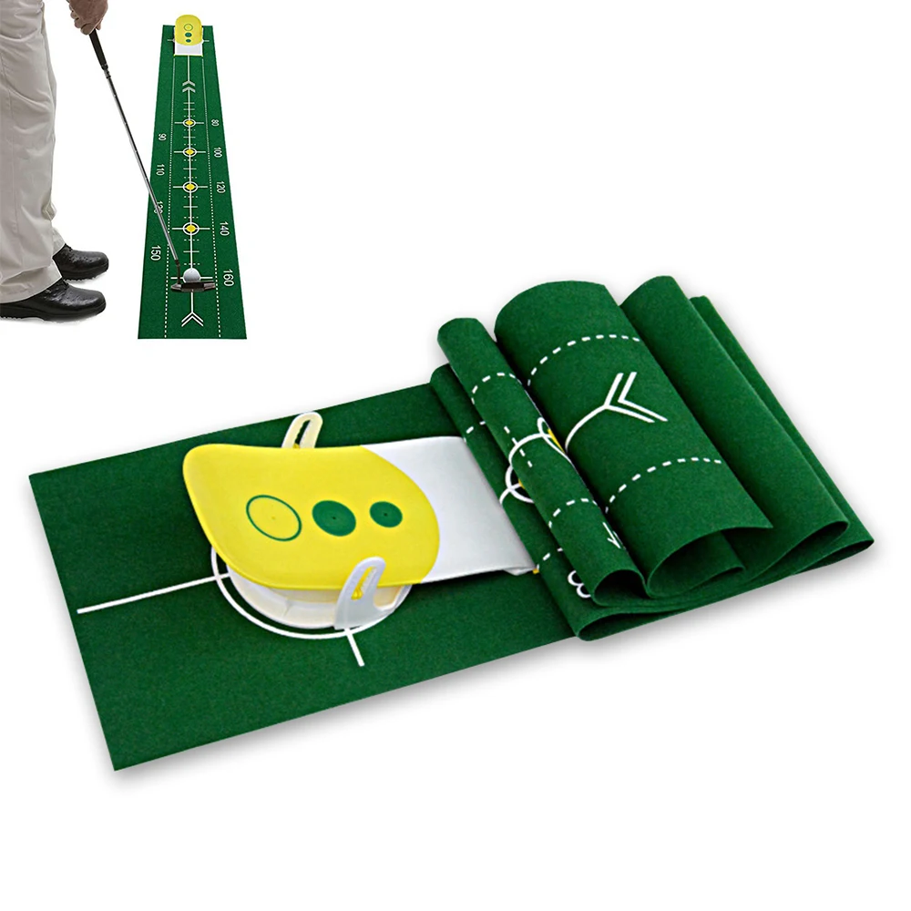 

Indoor Golf Putter Exerciser Home Exercise Portable Fun Office Mini Grass Green Practice Blanket Practicing and Training Yellow