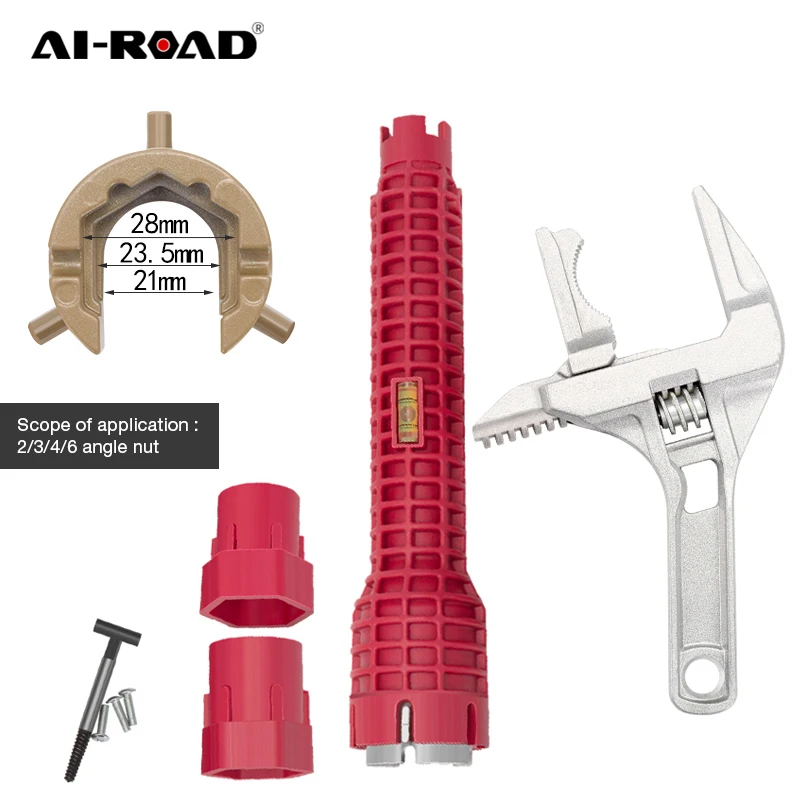 AI ROAD 2 в 1 монтажный ключ для раковины регулируемый гаечный водопроводных труб с
