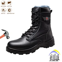 safety shoes for male indestructible work sneakers steel toe safety boots winter shoes men high top comfortable anti smash shoes