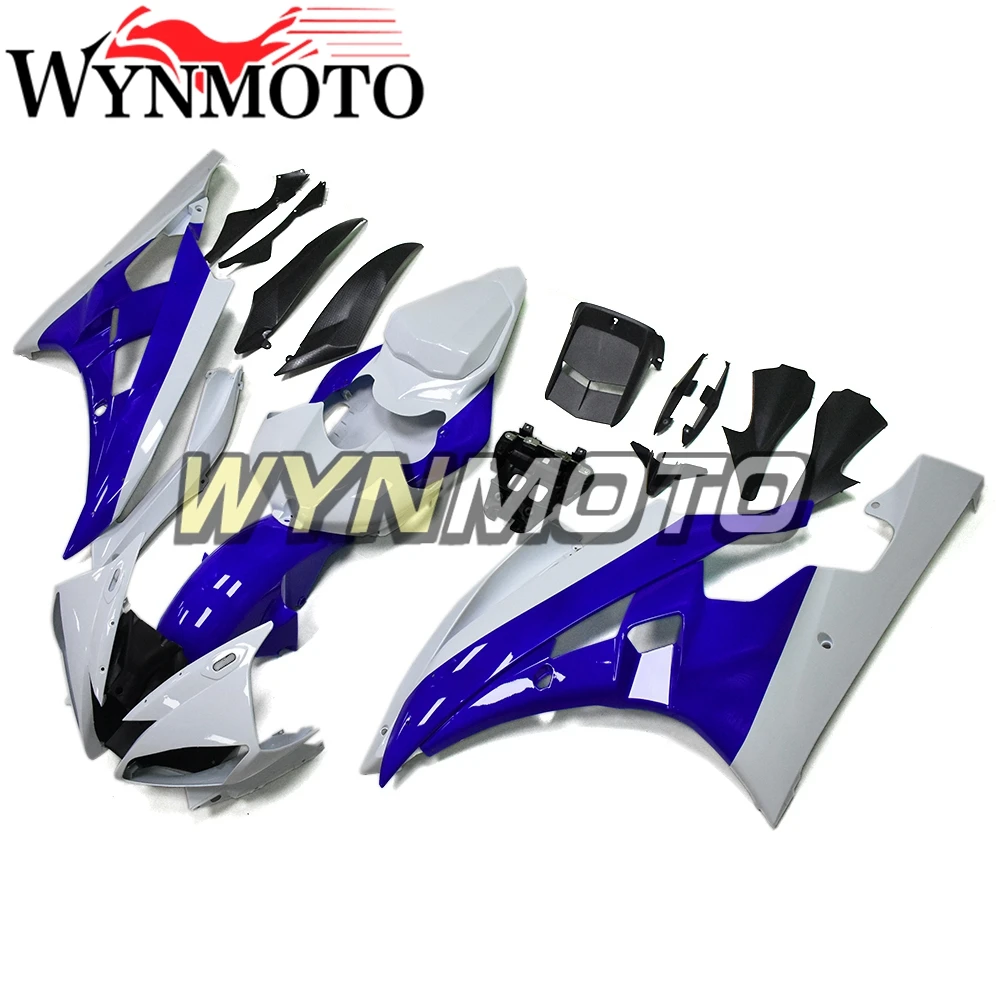 

Полный синий белый комплект обтекателей для Yamaha R6 2006 2007 06 07 инъекция ABS пластмасса Кузов мотоцикла накладки