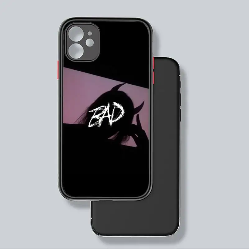 

I'm bad girl Bling Cute Phone Case Matte Transparent for iPhone 7 8 11 12 s mini pro X XS XR MAX Plus coque