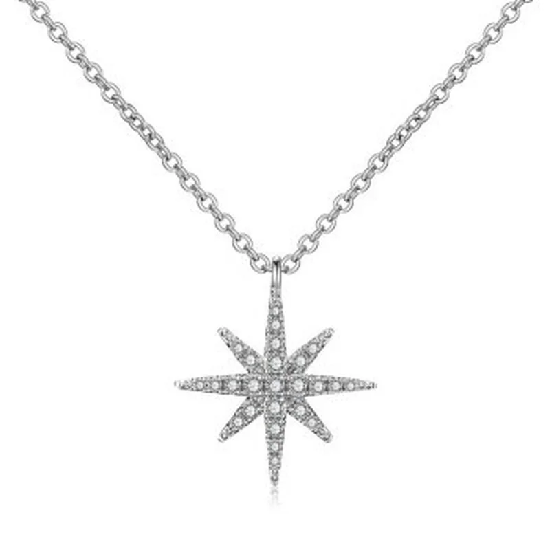 

Korean Exquisite Diamond Star Necklace Fashion Personality Style Rice Zircon Pendant Collarbone Necklace Female KXL-1275
