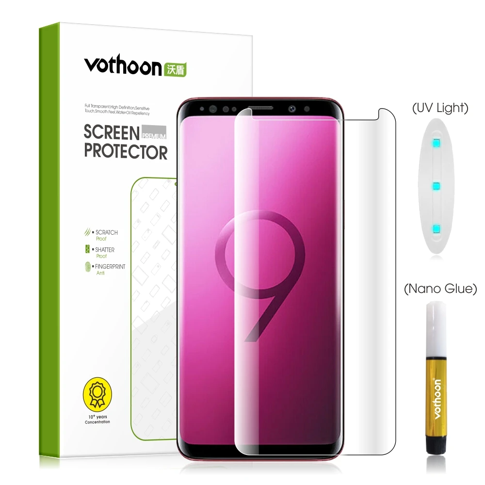 

Vothoon Screen Protector Glass For Samsung Galaxy S8 S9 Plus Note 8 9 3D Full Glue Curved edge Tempered Glass Protective