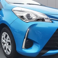 chrome front fog light cover strip for toyota yaris vitz bumper accessories trim car styling