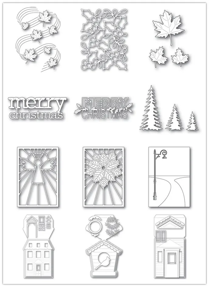 Рождественские Вырубные штампы для сделай сам Скрапбукинг/фотоальбом
