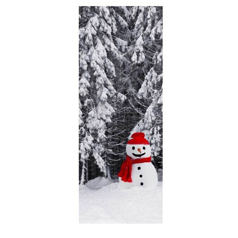 

77cm/90cm Christmas Decoration 3D Wall Stickers Snowman Pattern Door Stickers