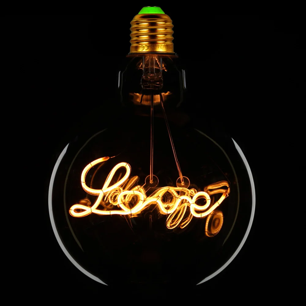 TIANFAN Edison ЛАМПЫ G125 Love лампа Светодиодная в форме шара глобуса винтажная нить 4 Вт