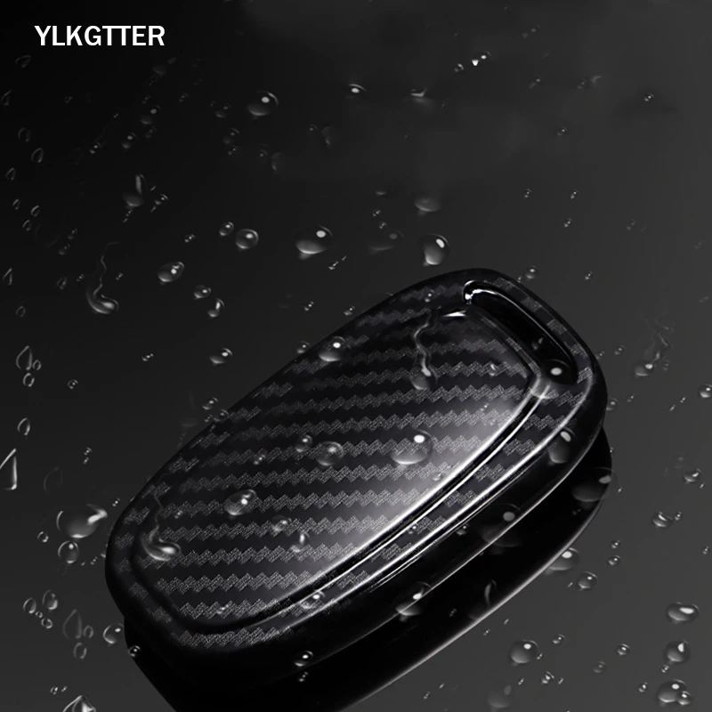 YLKGTTER High Grade Waterproof Car Key Case for Audi A4L Q5 A6L A7 A5 A8 Carbon Fiber Pattern Black Remote Shell No Chain | Автомобили и