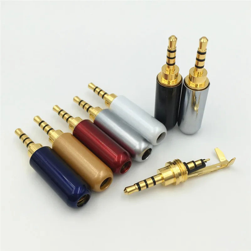 4 шт. 2 5 мм 3 / полюса стерео штекер с зажимом ремонт разъем для наушников припой